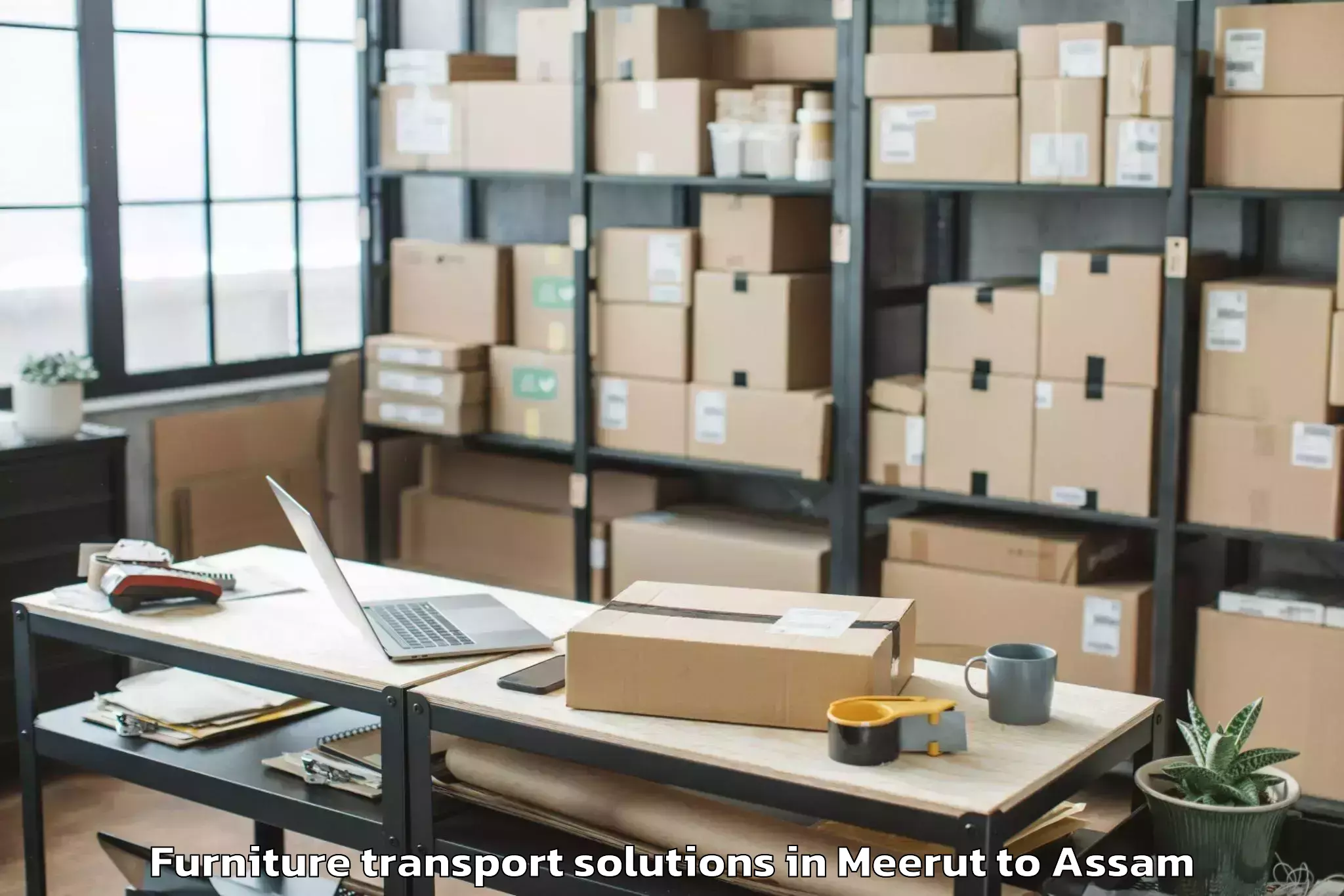 Top Meerut to Guwahati Airport Gau Furniture Transport Solutions Available